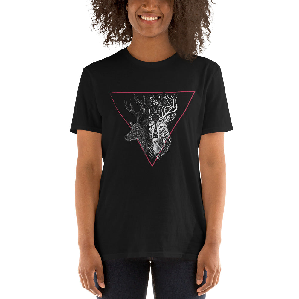 Mystical Deer Unisex T-shirt-Magenta