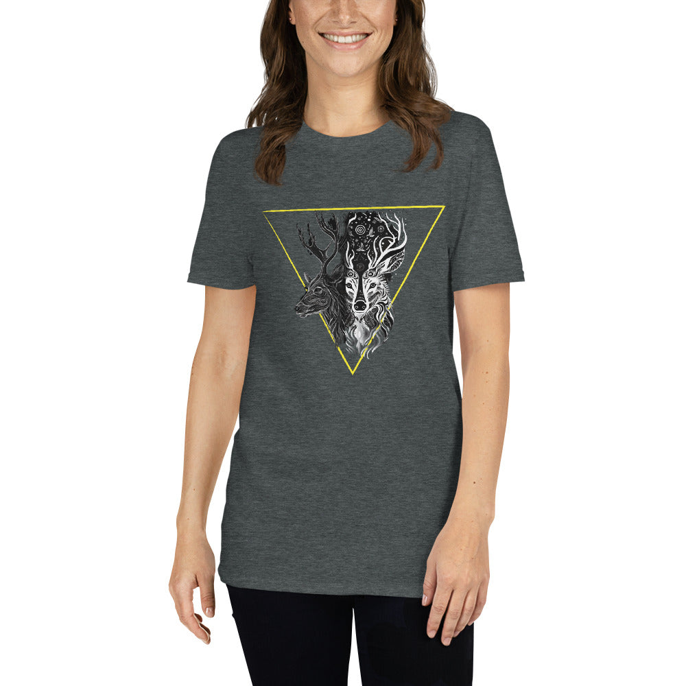 Mystical Deer Unisex T-shirt-Yellow