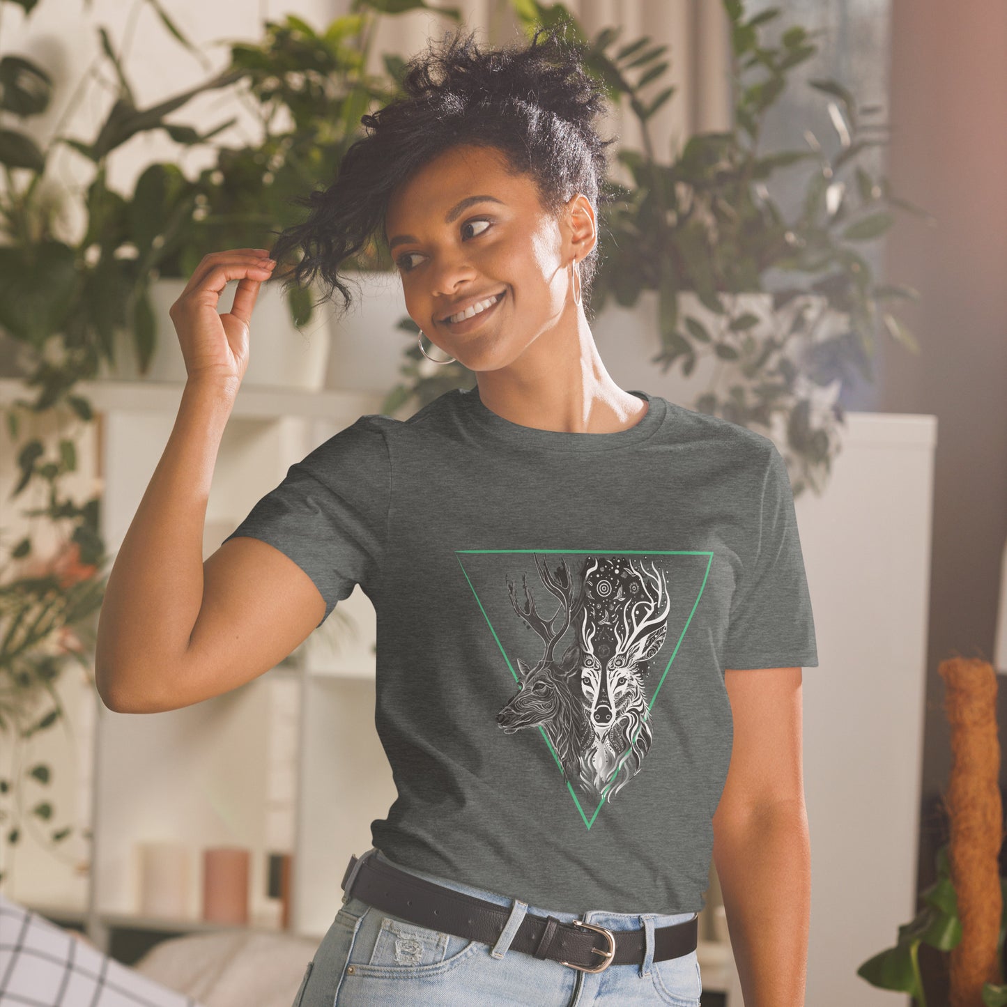 Mystical Deer Unisex T-shirt- Green