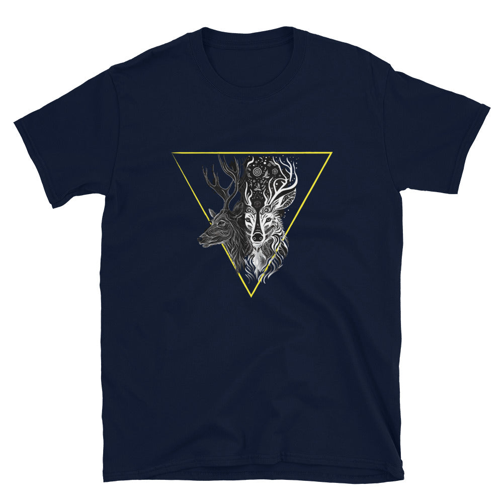 Mystical Deer Unisex T-shirt-Yellow