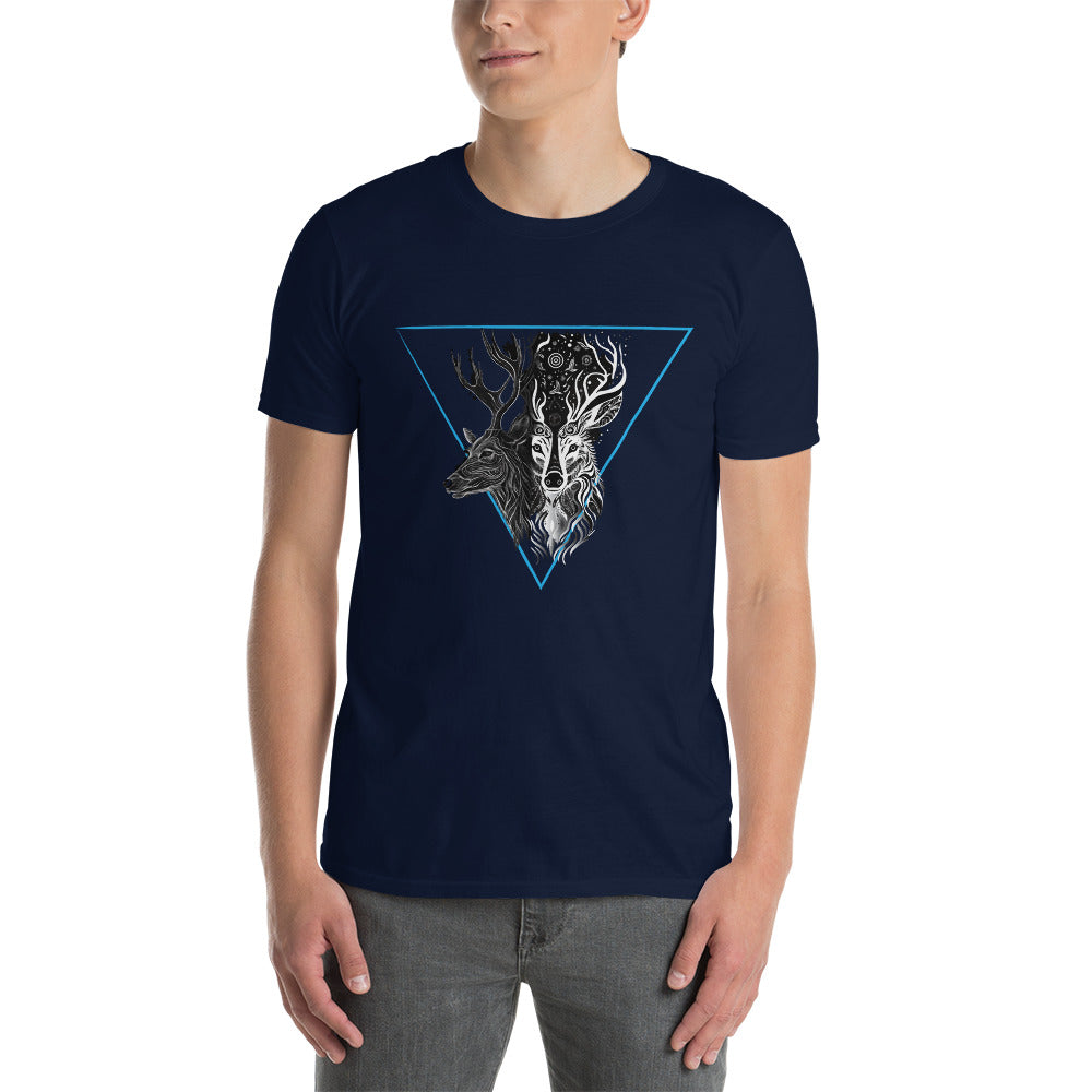 Mystical Deer Unisex T-shirt-Blue