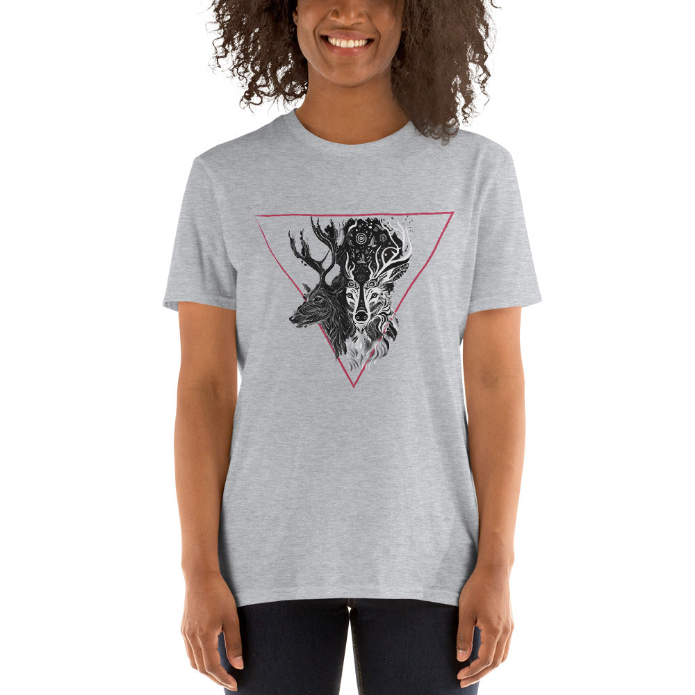 Mystical Deer Unisex T-shirt-Magenta