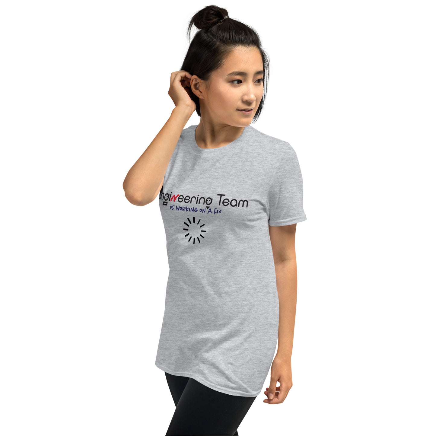 Engineering Team Working On A Fix Soft Style Short-Sleeve Unisex T-Shirt