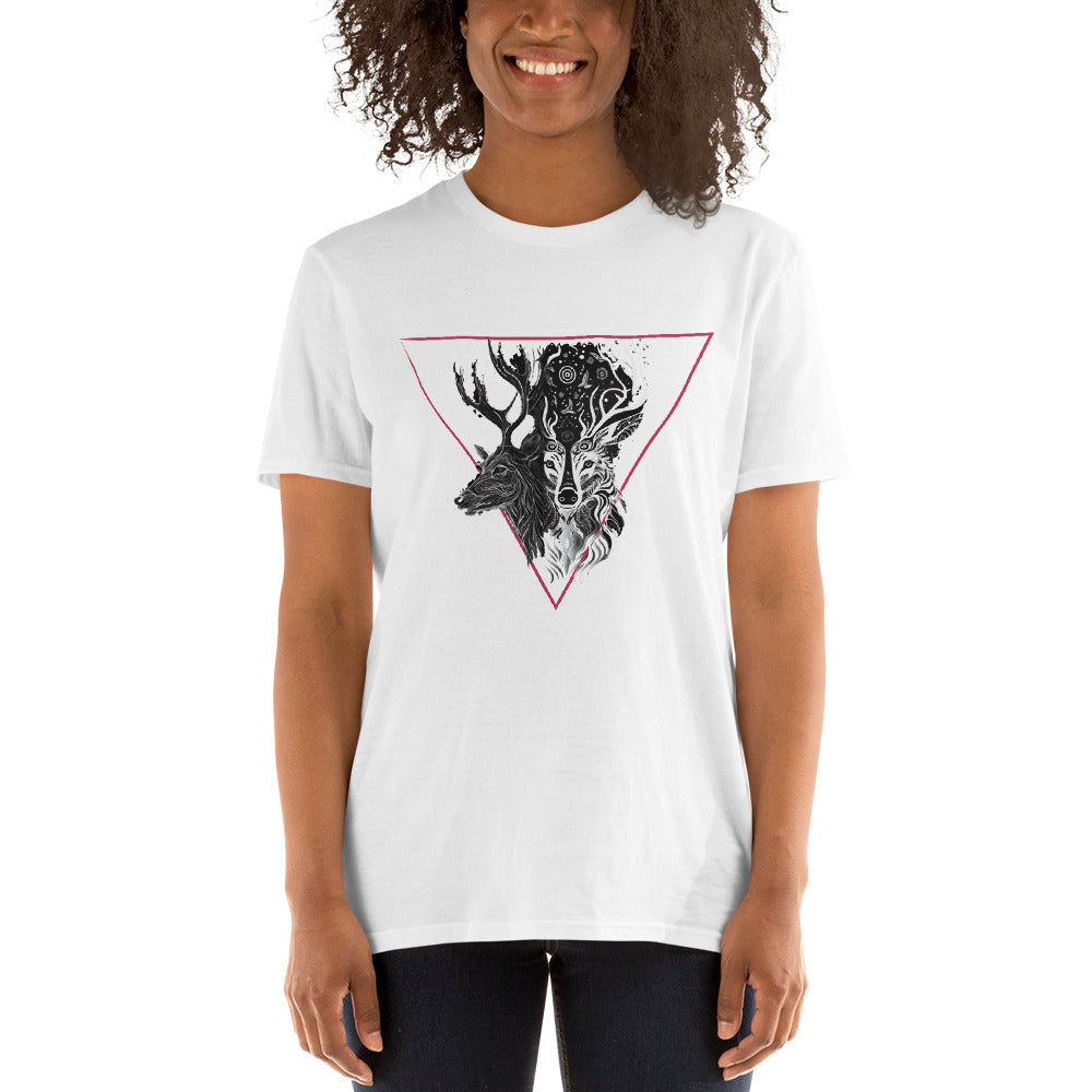 Mystical Deer Unisex T-shirt-Magenta