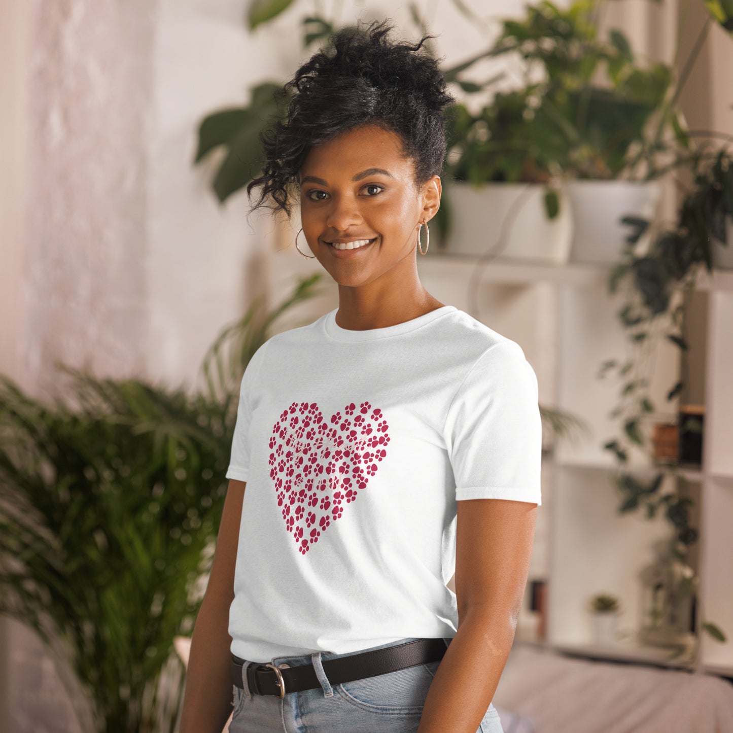 Valentine`s Day Paws Heart Unisex T-Shirt