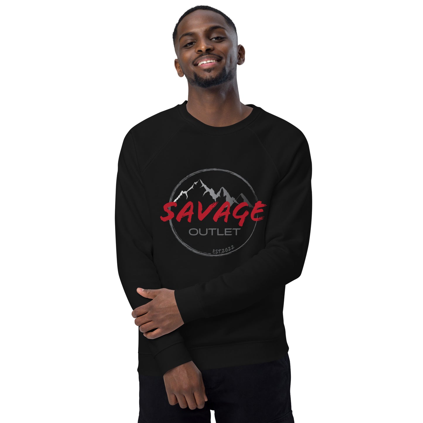 Savage Logo Unisex Organic Raglan Sweatshirt