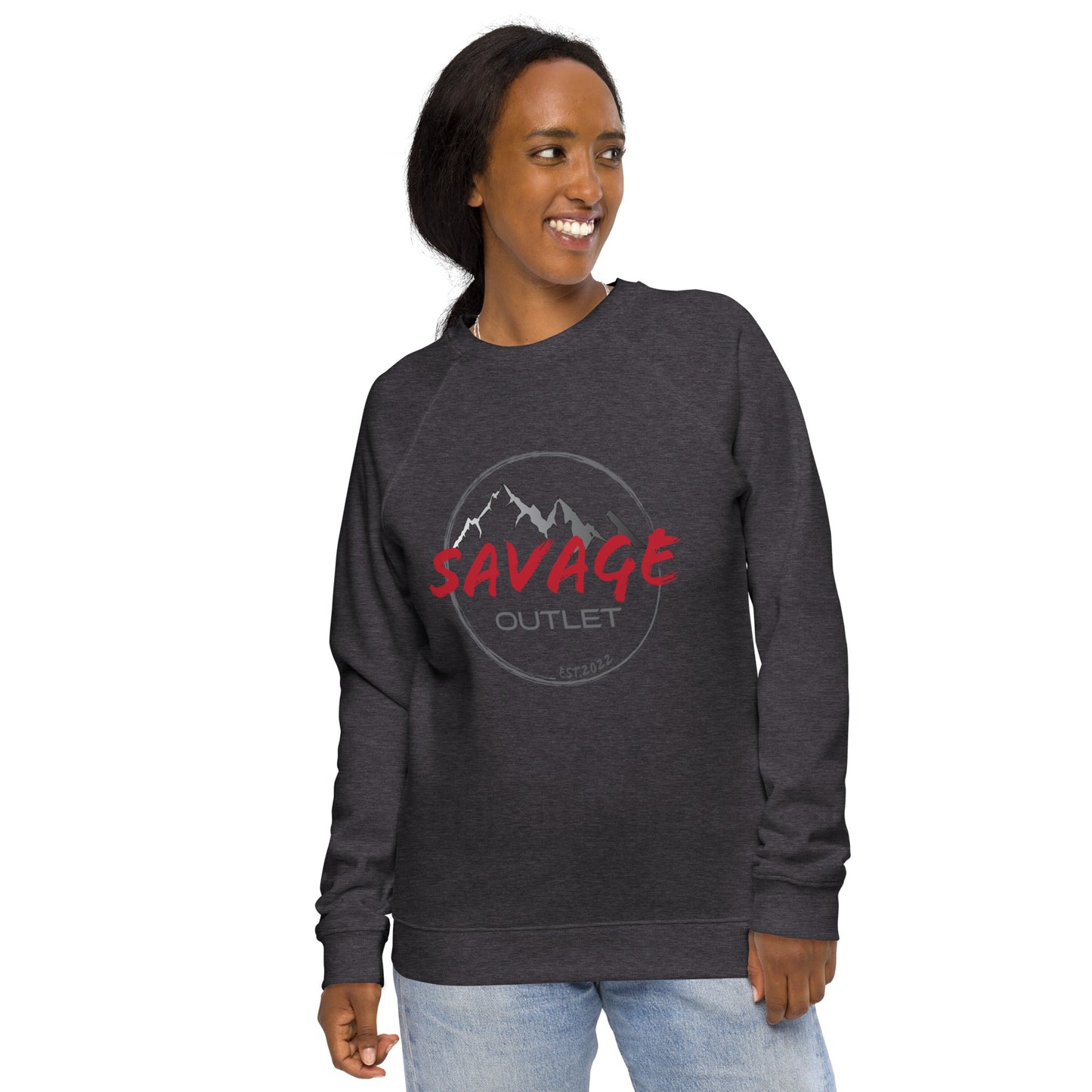 Savage Logo Unisex Organic Raglan Sweatshirt