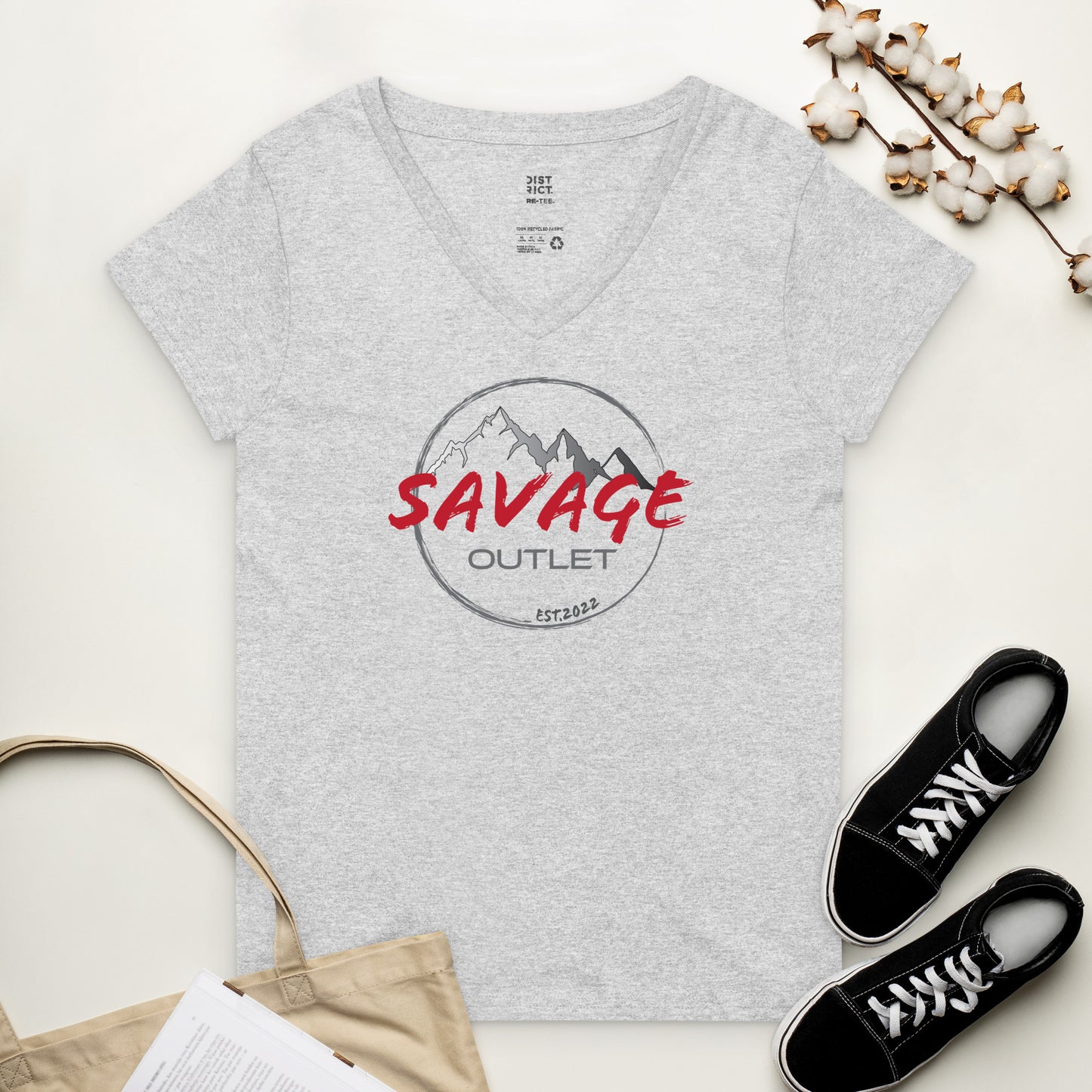 Savage Logo Women’s Recycled Soft V-neck T-shirt