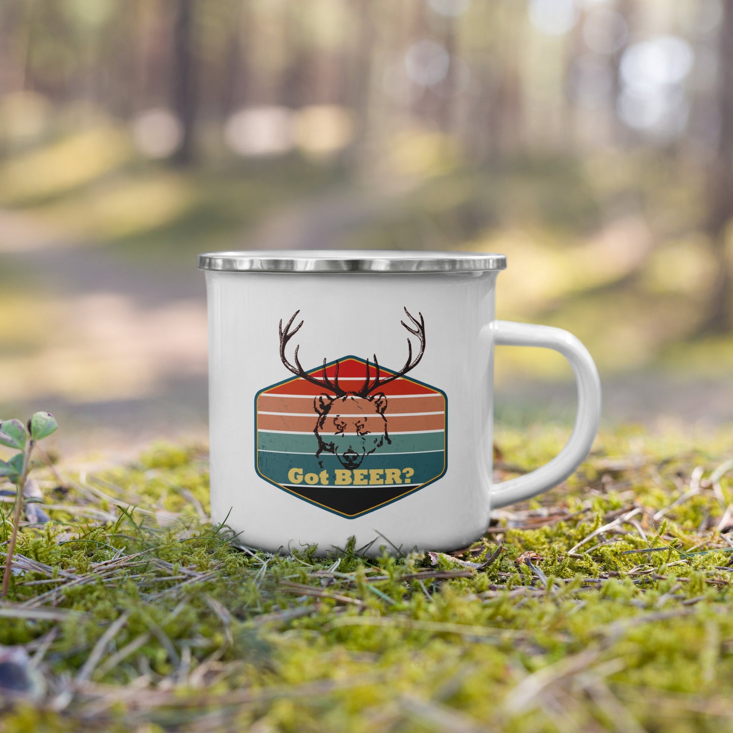 Got Beer Bear Deer Enamel Mug