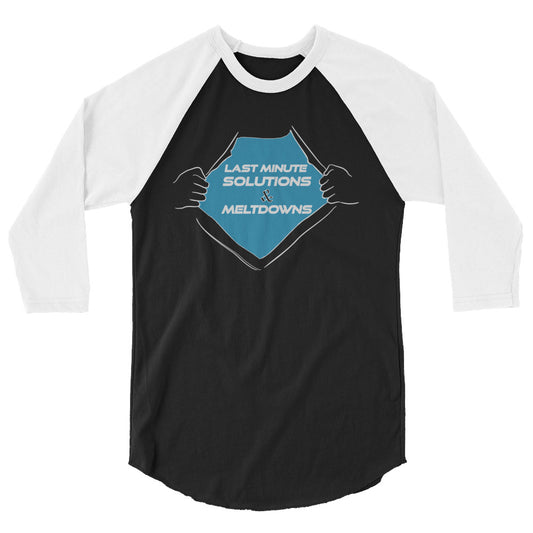 Solutions and Meltdowns Unisex 3/4 Sleeve Raglan Baseball Shirt