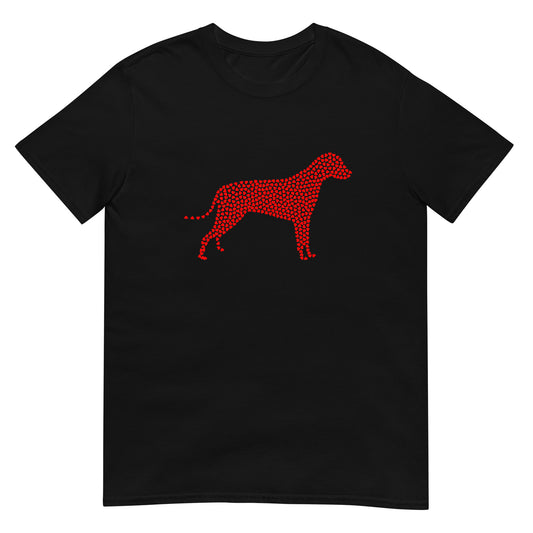 Valentine`s Day Dog of Hearts Unisex T-Shirt
