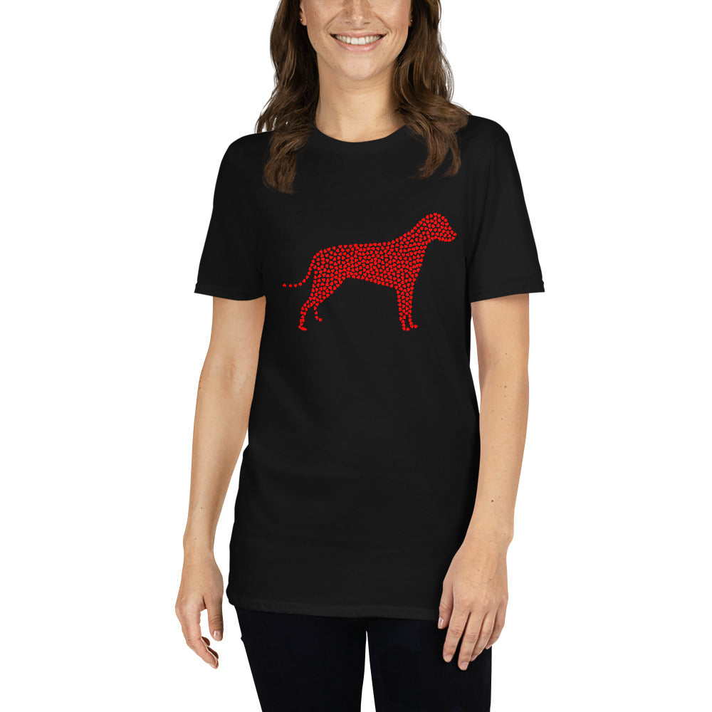 Valentine`s Day Dog of Hearts Unisex T-Shirt