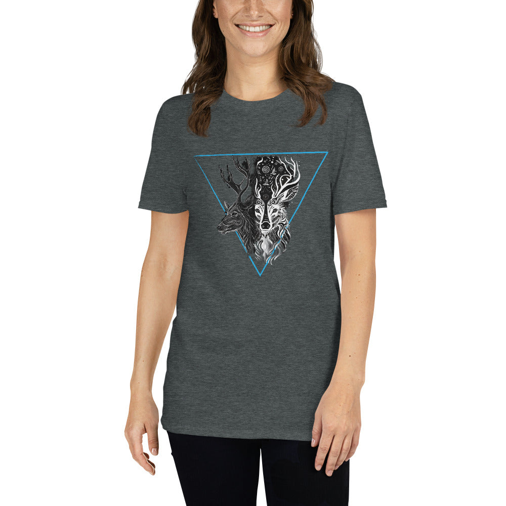 Mystical Deer Unisex T-shirt-Blue