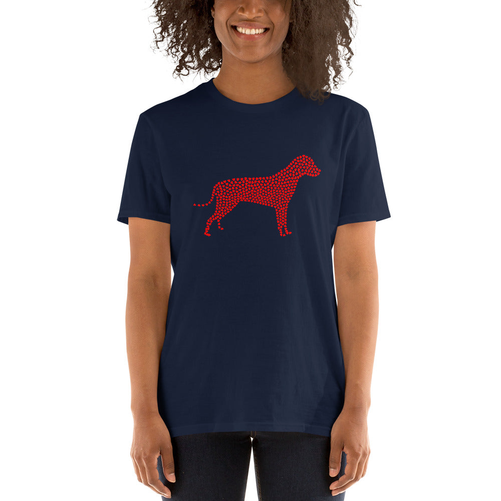 Valentine`s Day Dog of Hearts Unisex T-Shirt