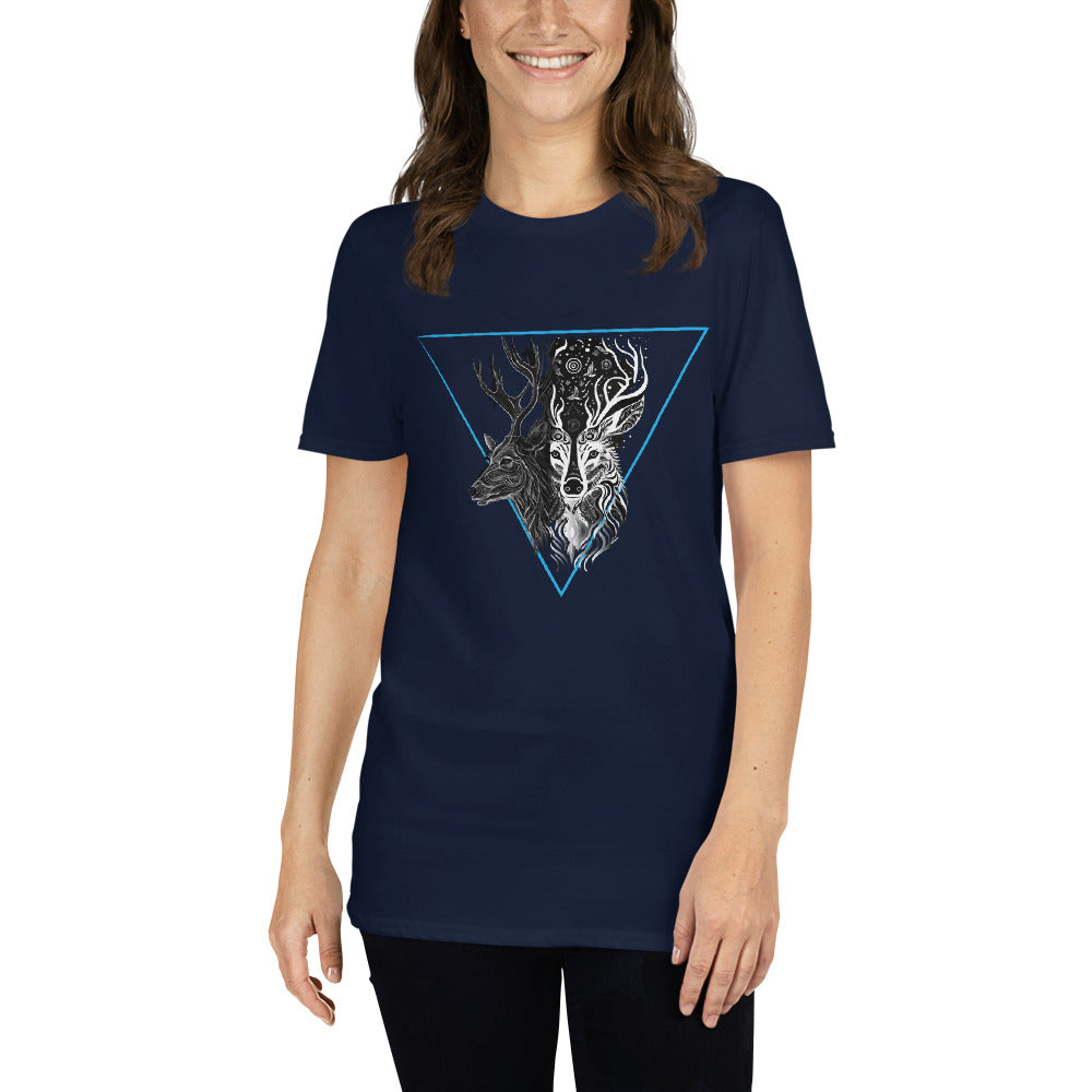 Mystical Deer Unisex T-shirt-Blue