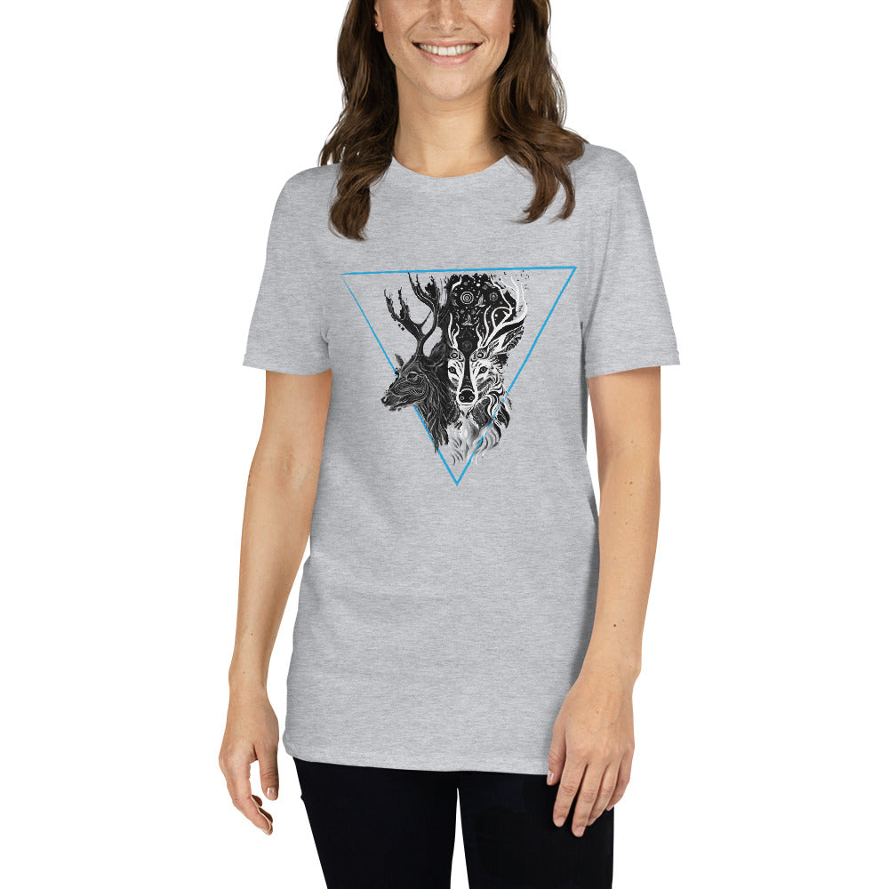 Mystical Deer Unisex T-shirt-Blue