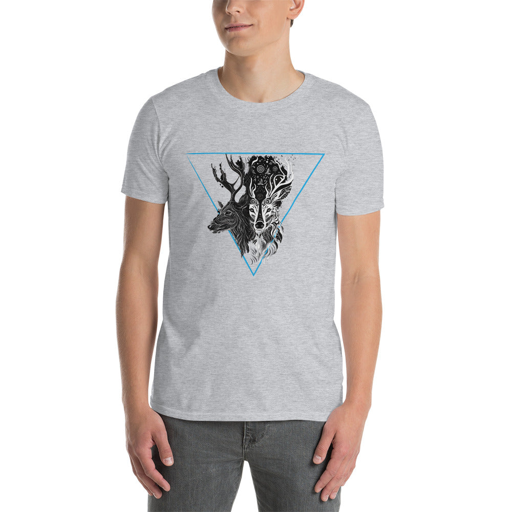 Mystical Deer Unisex T-shirt-Blue