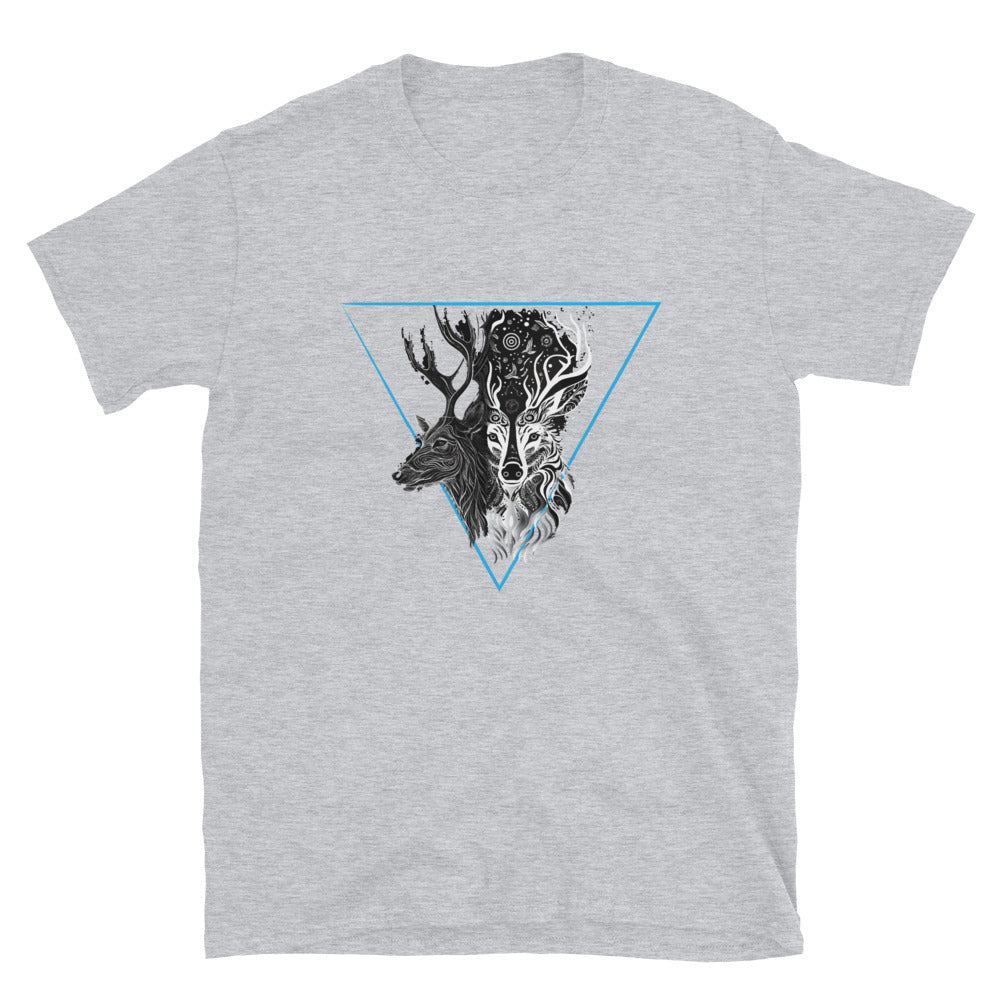 Mystical Deer Unisex T-shirt-Blue