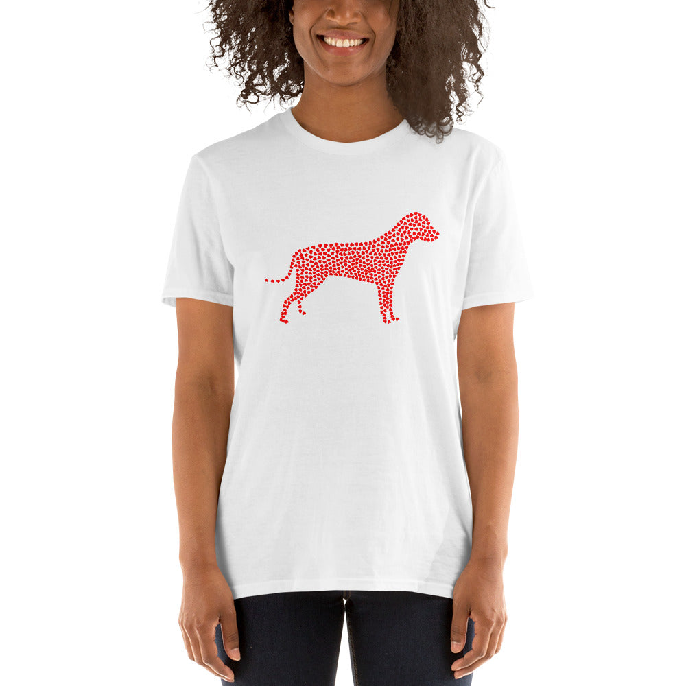 Valentine`s Day Dog of Hearts Unisex T-Shirt