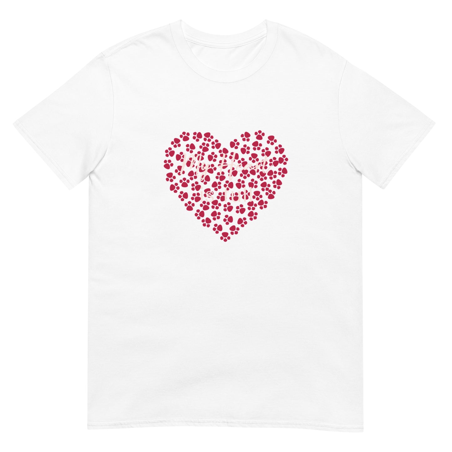 Valentine`s Day Paws Heart Unisex T-Shirt