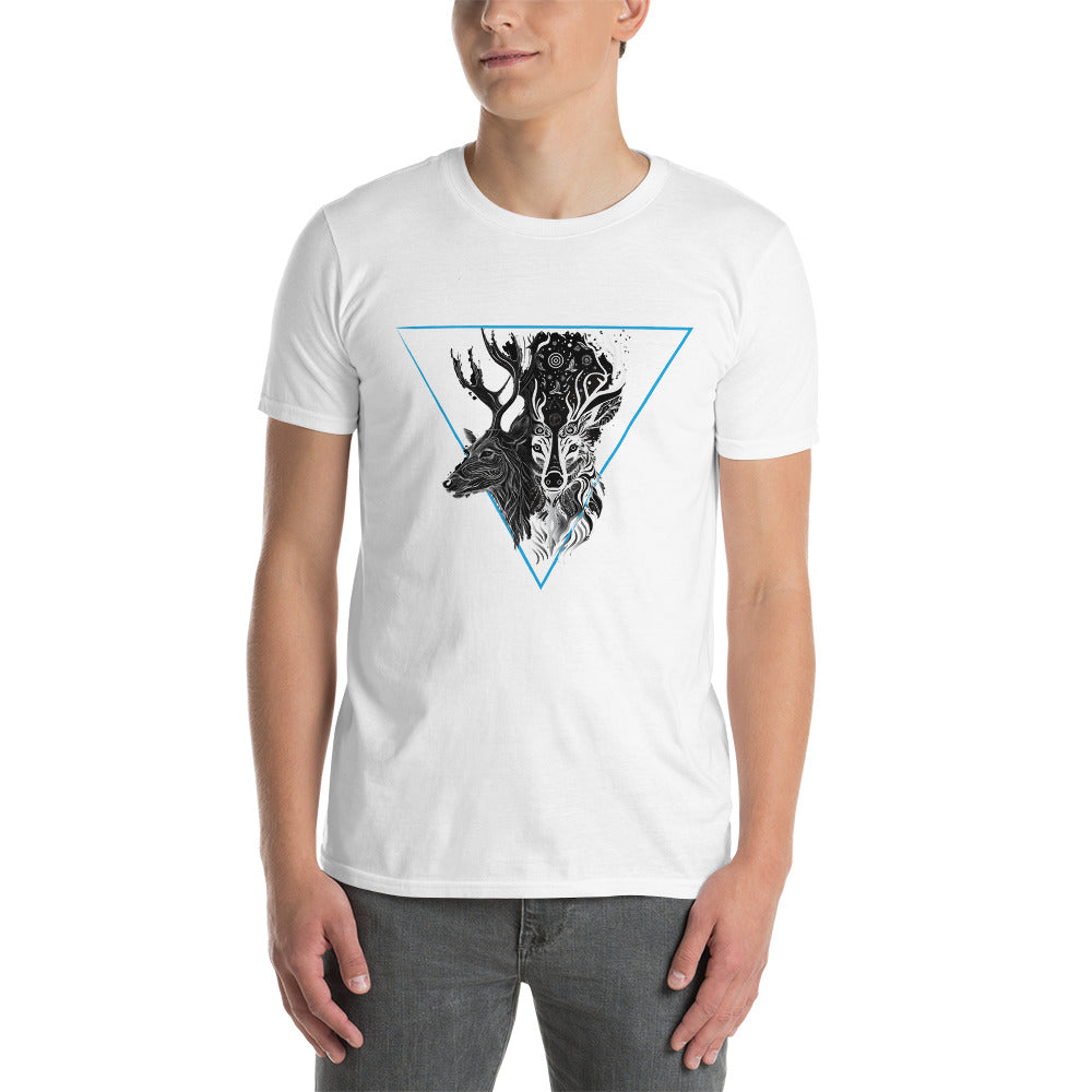 Mystical Deer Unisex T-shirt-Blue