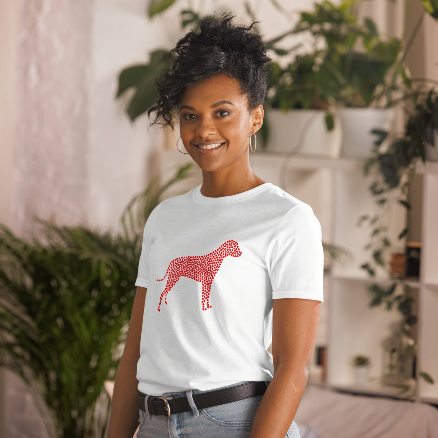 Valentine`s Day Dog of Hearts Unisex T-Shirt