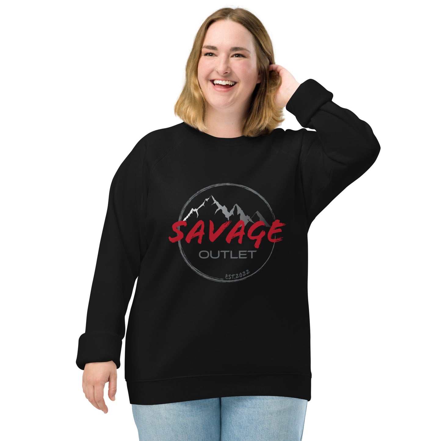 Savage Logo Unisex Organic Raglan Sweatshirt