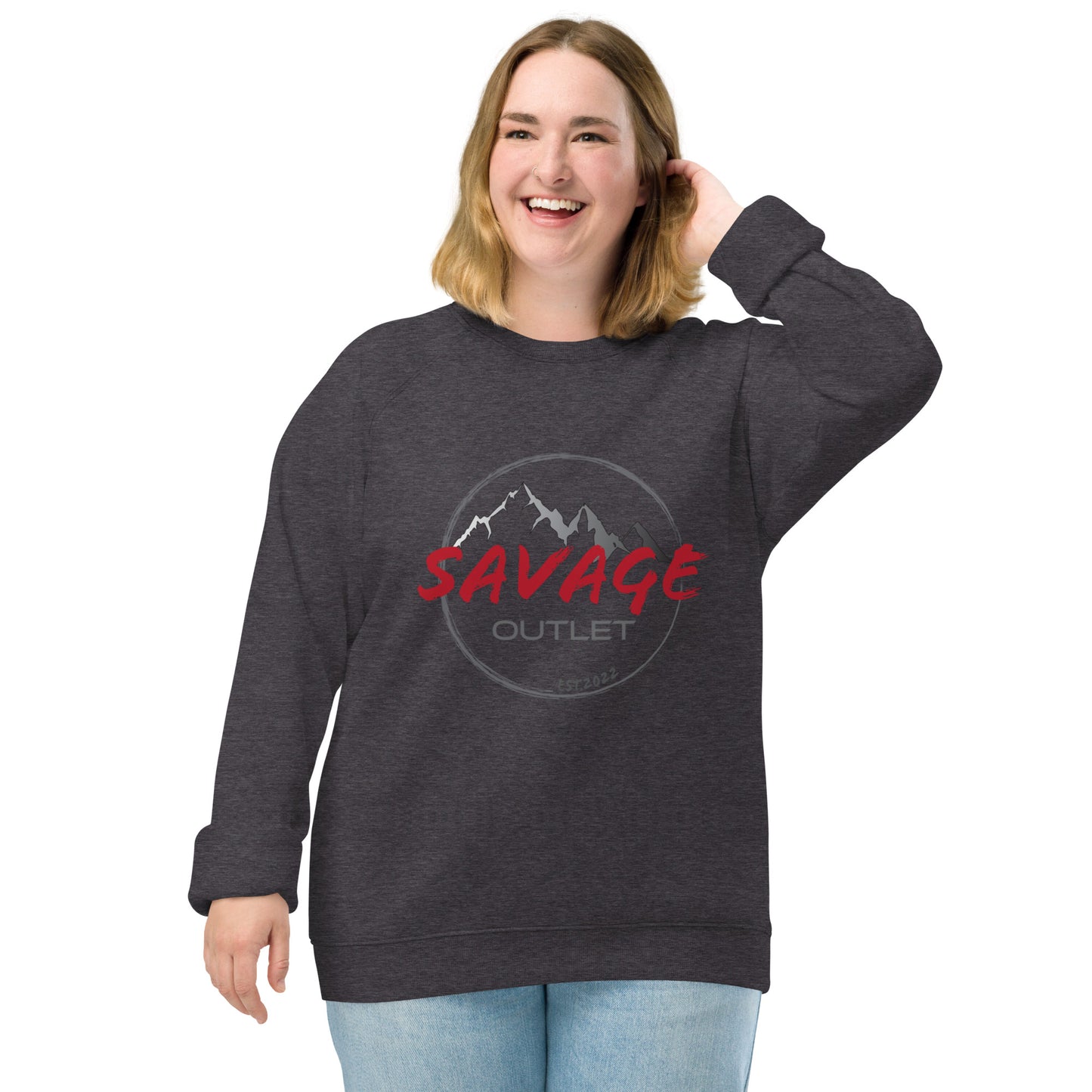 Savage Logo Unisex Organic Raglan Sweatshirt