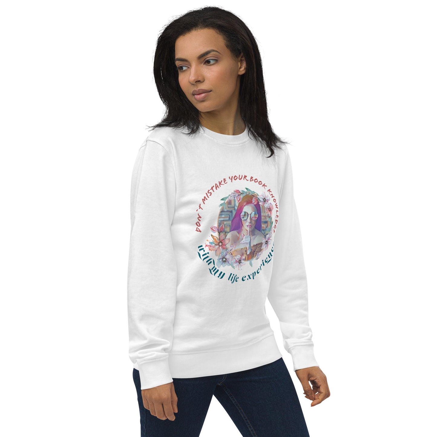 Book Knowledge and Experience Unisex Organic Sweatshirt